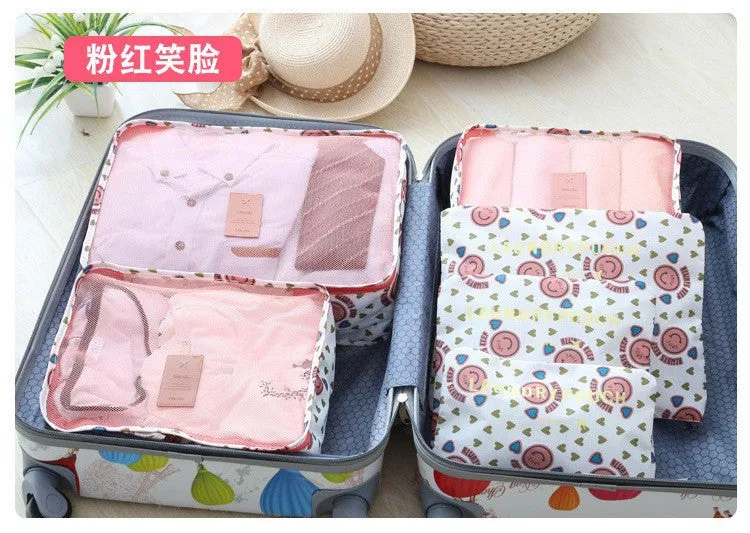 Six-Piece Waterproof Luggage Organizing Bag Set