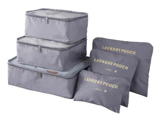Six-Piece Waterproof Luggage Organizing Bag Set