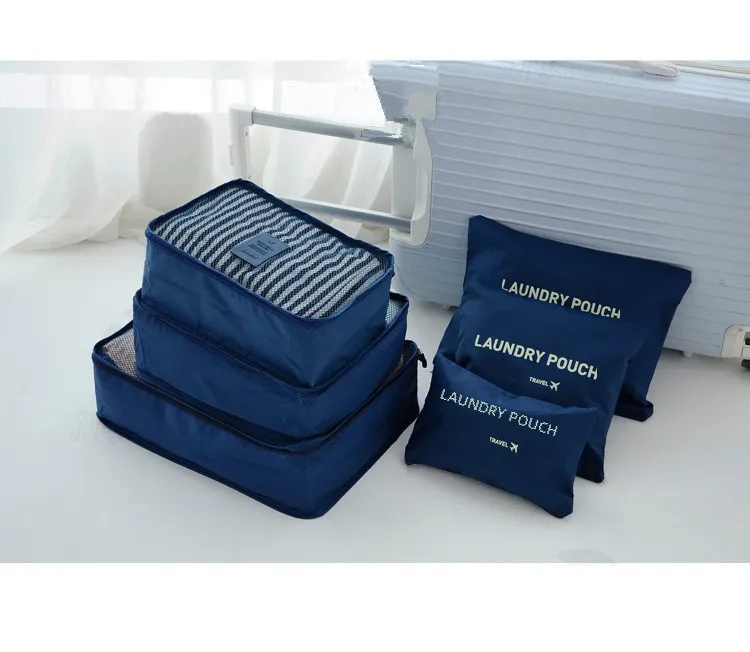 Six-Piece Waterproof Luggage Organizing Bag Set