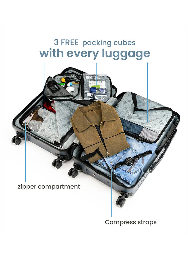 Stark Combo | Grey | Medium Large Hard Luggage