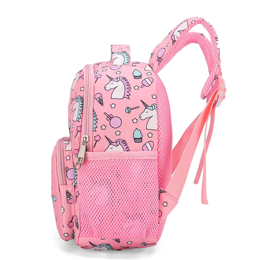 Unicorn Backpack Cartoon School Bag Kids Bookbag Printing Rucksack Pink