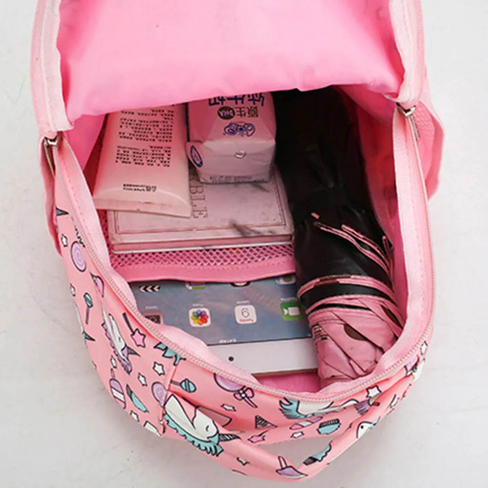 Unicorn Backpack Cartoon School Bag Kids Bookbag Printing Rucksack Pink