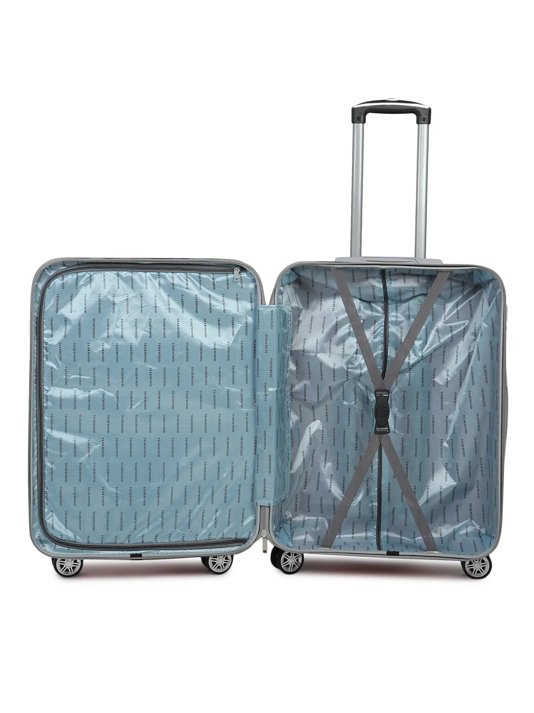 Unisex Turquoise Green Textured Hard Sided Medium Size Check-In Trolley Bag