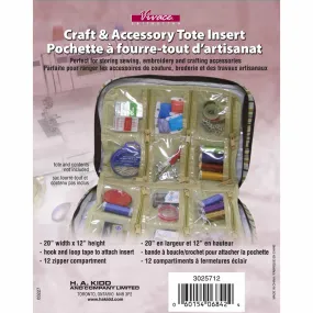 VIVACE Craft Tote Inserts - 12 Pockets Beige - 30 x 51cm (12" x 20")